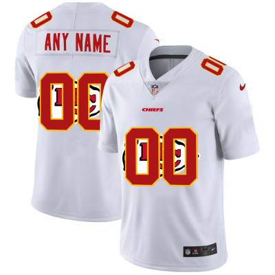 Kansas City Chiefs Custom White Men's Nike Team Logo Dual Overlap Limited NFL Jersey